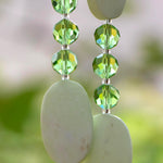 Lemon Chrysoprase Stone Chime with Lime Green Accents for Patio and Garden