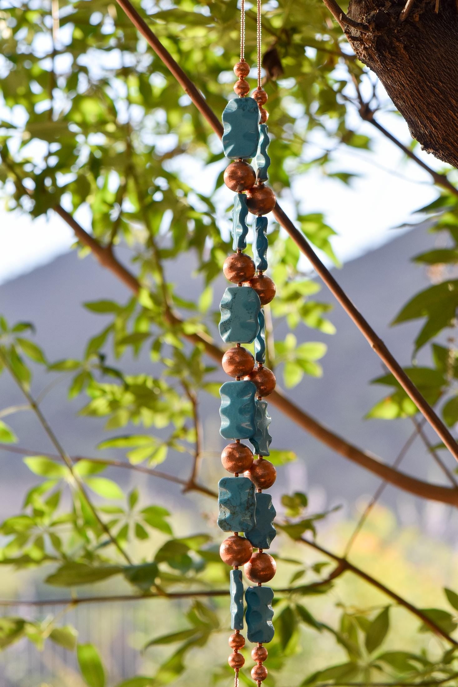 2315 Blue Magnesite and Copper with Turquoise Blue Glass