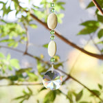 Lemon Chrysoprase Stone Sun Catcher with Sun Crystal - 24"