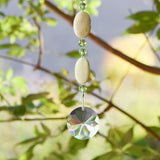 Lemon Chrysoprase Stone Sun Catcher with Sun Crystal - 24"