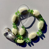 Lemon Chrysoprase Stone Sun Catcher with Sun Crystal - 24"