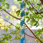 Magnesite Stone Patio Chime with Turquoise Blue Glass - 32"