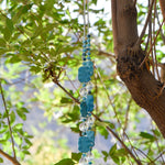 Magnesite Stone Patio Chime with Turquoise Blue Glass - 32"