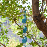 Magnesite Stone Patio Chime with Turquoise Blue Glass - 32"