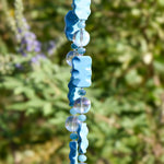 Magnesite Stone Patio Chime with Turquoise Blue Glass - 32"