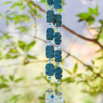 Blue Magnesite Stone Hanging Outdoor Wind Chime - 31"