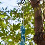Blue Magnesite Stone Hanging Outdoor Wind Chime - 31"