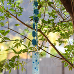 Blue Magnesite Stone Hanging Outdoor Wind Chime - 31"