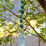 Blue Magnesite Stone Hanging Outdoor Wind Chime - 31"
