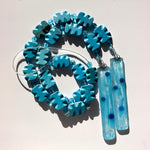 Blue Magnesite Stone Hanging Outdoor Wind Chime - 31"