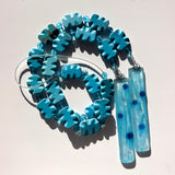 Blue Magnesite Stone Hanging Outdoor Wind Chime - 31"