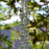 Teal Green Glass Patio Chime with African Krobo Beads - 31"