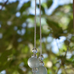 Teal Green Glass Patio Chime with African Krobo Beads - 31"