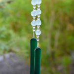 Teal Green Glass Patio Chime with African Krobo Beads - 31"