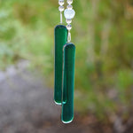 Teal Green Glass Patio Chime with African Krobo Beads - 31"