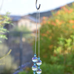 Blue Glass Hanging Outdoor Chime with Large Crystals - 32"
