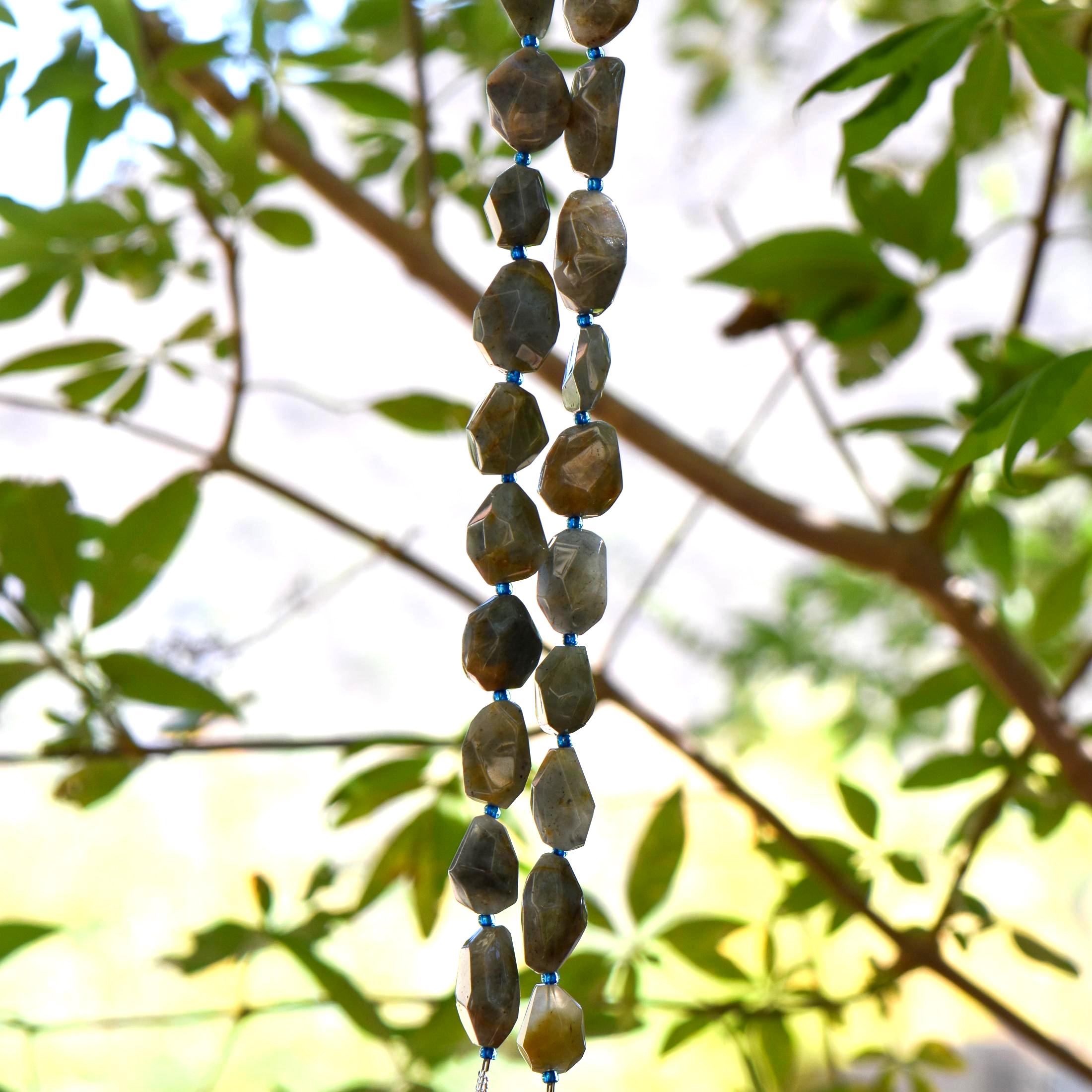 Lodolite Gemstone Outdoor Hanging Decor - 32"