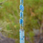 Blue Magnesite Stone Hanging Outdoor Wind Chime - 31"