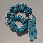 Blue Magnesite Stone Hanging Outdoor Wind Chime - 31"