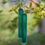 Teal Green Glass Patio Chime with African Krobo Beads - 31"