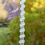 Teal Green Glass Patio Chime with African Krobo Beads - 31"