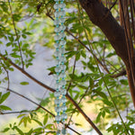 Aqua Green Glass Wind Chime with African Krobo Beads - 31"