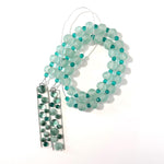 Aqua Green Glass Wind Chime with African Krobo Beads - 31"