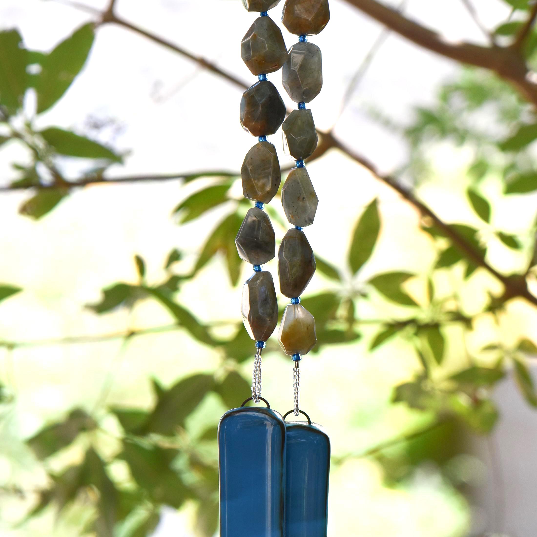 Lodolite Gemstone Outdoor Hanging Decor - 32"