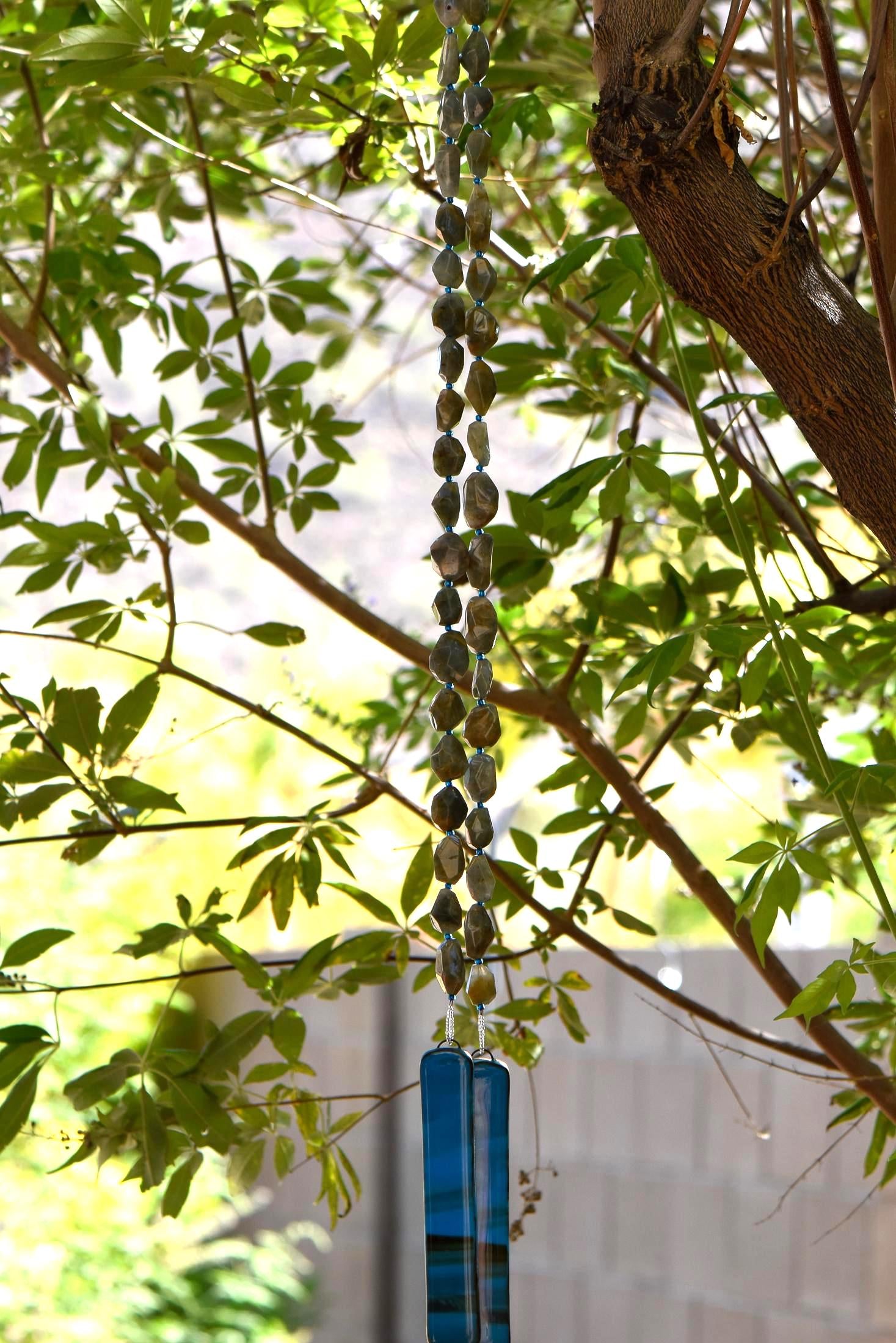 Lodolite Gemstone Outdoor Hanging Decor - 32"