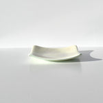 Vanilla Cream Glass Tray with Flower Motif - 6" Square
