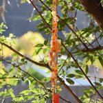 Glass and Stone Chime with Large Carnelian Slabs for Patio or Garden