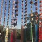 Silver Leaf Jasper Stone and Glass Wind - 30"