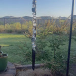 Silver Leaf Jasper Stone and Glass Wind - 30"