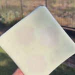 Vanilla Cream Glass Tray with Flower Motif - 6" Square