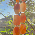 Glass and Stone Chime with Large Carnelian Slabs for Patio or Garden