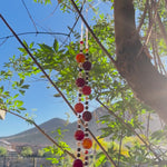 Carnelian Stone and Glass Sun-Catching Wind Chime for Patio and Garden - 30" Long