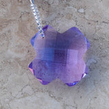 Purple Crystal Cross Charm