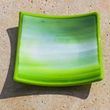 Lime Green Glass Trinket Dish