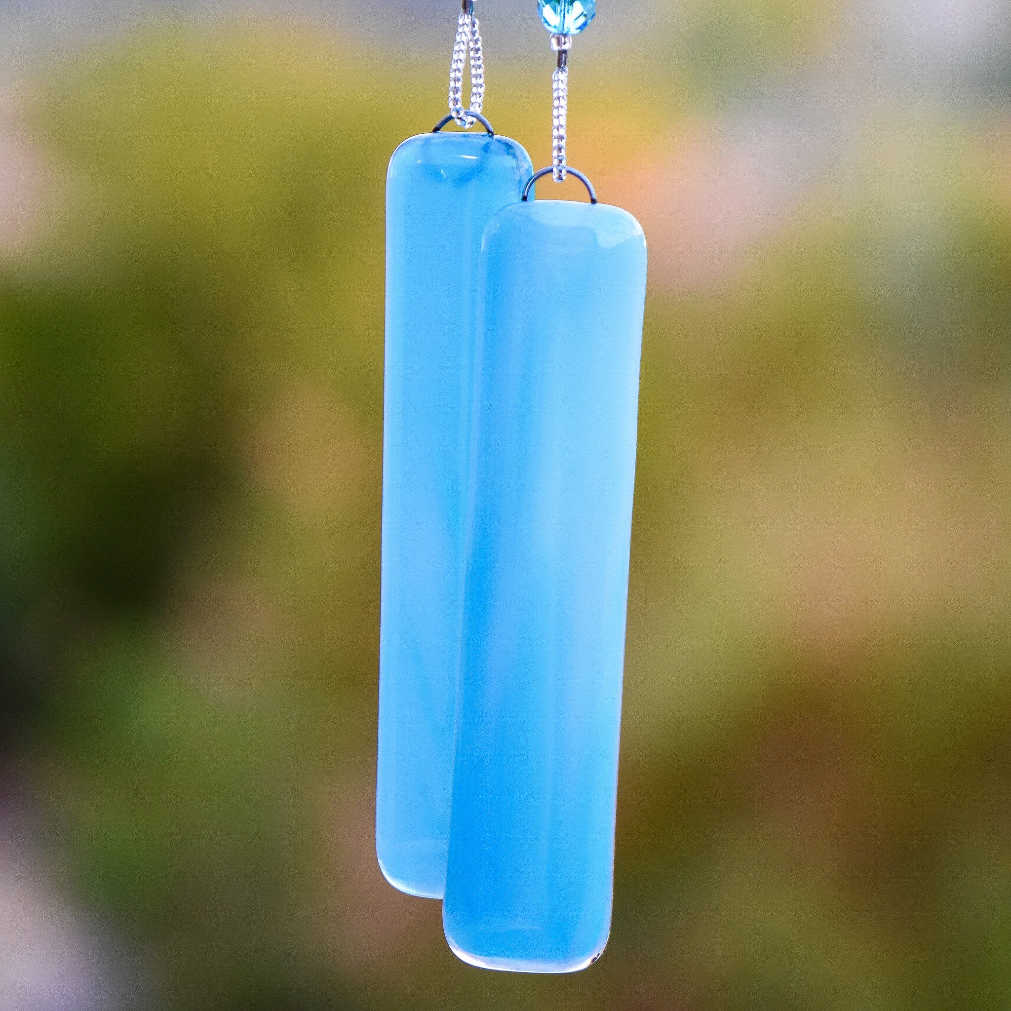 Blue Sun-Catcher Wind Chime for Outdoor Patio, Porch, Balcony or Garden is a Unique Gift for the Home