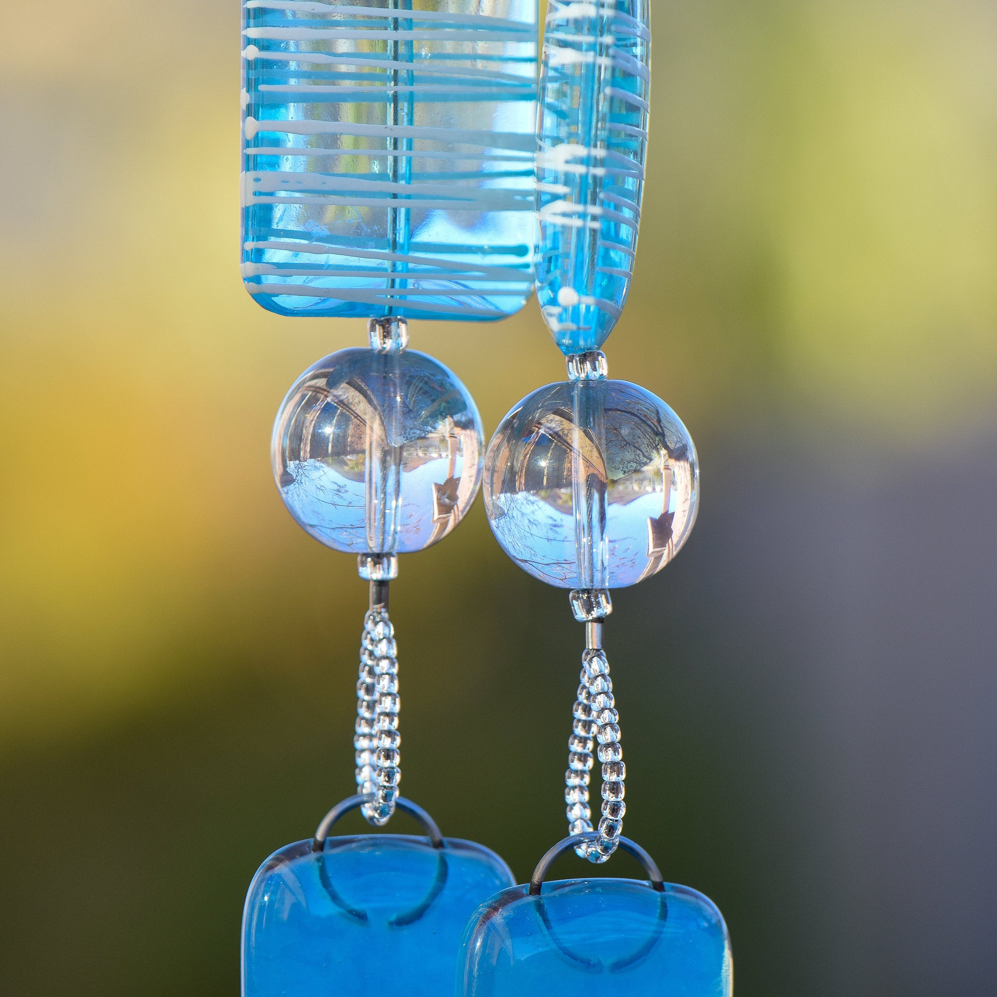 Sky Blue Sun-Catcher Wind Chime for Outdoor Patio, Porch, Balcony or Garden is a Unique Gift for the Home