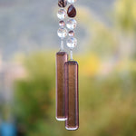 Purple Glass and Rhyolite Sun-Catcher Wind Chime for the Patio, Porch or Garden - add Relaxation to your Outdoor Space