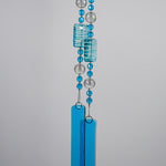 Brightly Colored Sky Blue Glass Wind Chime and Sun-Catcher for the Patio, Porch, Garden or Balcony